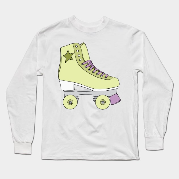 Roller Skate Green Shoes Long Sleeve T-Shirt by murialbezanson